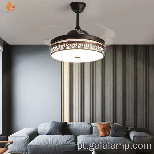 Ventilador de lâmina retrátil com iluminação remota e LED